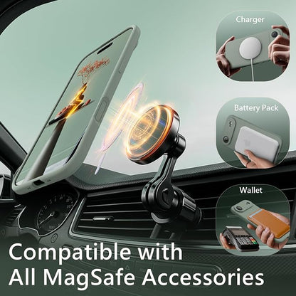 FireNova Magnetic for iPhone Air Case, Compatible with MagSafe, [Integrated Silicone Camera Control Button] [Camera Protection] Microfiber Lining Phone Case for iPhone 17 Air, 6.5", Calke Green
