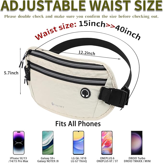 Slim Running Belt for Women Men Runners Fanny Packs With Phone Holder Hidden Pockets Exercise Waist Bag for Marathon Workout