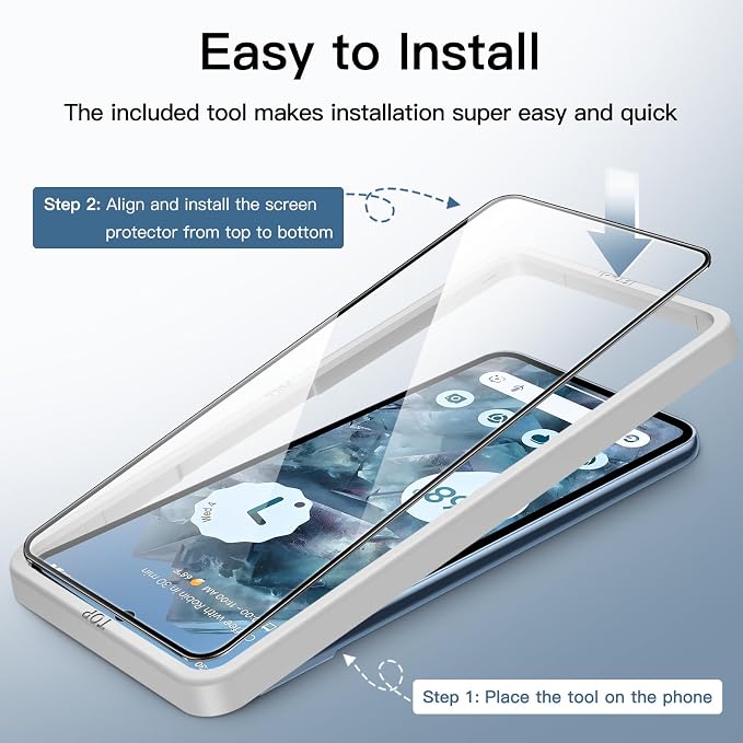 JETech Full Coverage Screen Protector for Google Pixel 8 Pro, 2+2 Pack | with Camera Lens Protector, HD Clear Tempered Glass, Anti-Scratch Protection, Easy Installation Tool