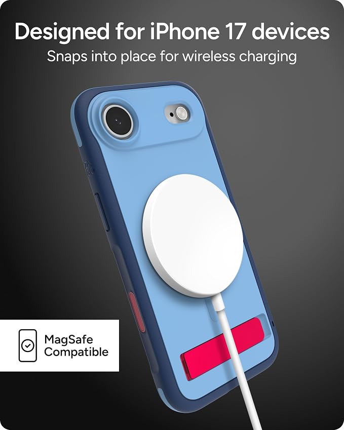 ZAGG Sedona Snap Case with Kickstand for iPhone Air - Blue Royal Ember, Drop Protection (13ft/4m), Multi-Layer Protection, with Camera Button, MagSafe Phone Case with Impact-Absorbing Bumpers