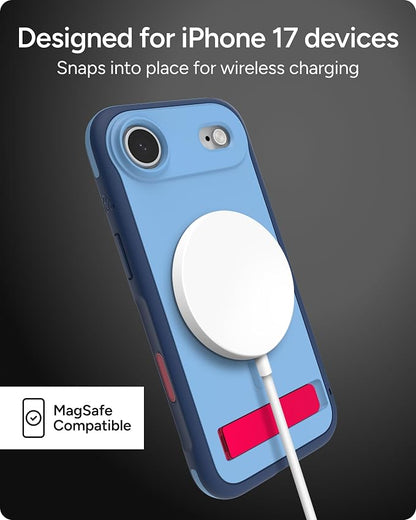 ZAGG Sedona Snap Case with Kickstand for iPhone Air - Blue Royal Ember, Drop Protection (13ft/4m), Multi-Layer Protection, with Camera Button, MagSafe Phone Case with Impact-Absorbing Bumpers