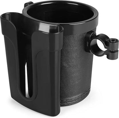 Accmor 3-in-1 Bike Cup Holder with Cell Phone Keys Holder, Bike Water Bottle Holders, Universal Bar Drink Cup Can Holder for Bicycles, Motorcycles, Scooters, Black, 2 Pack