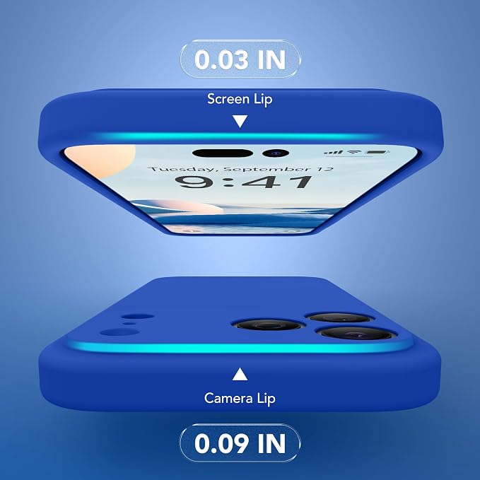 Magnetic for iPhone 17 Pro Max Case, Compatible with MagSafe, [Full Camera Protection][Screen Protector] Silicone Shockproof Protective Phone Case for iPhone 17 Pro Max 6.9", Klein Blue