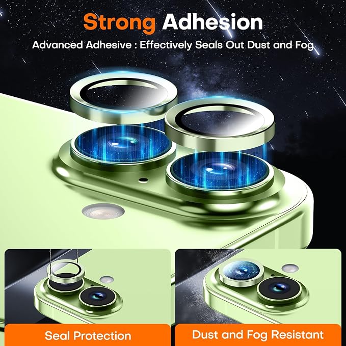Camera Lens Protector for iPhone 17/16/16 Plus,Tempered Glass Metal Individual Camera Cover Screen[Anti-drop] Case Friendly- Sage