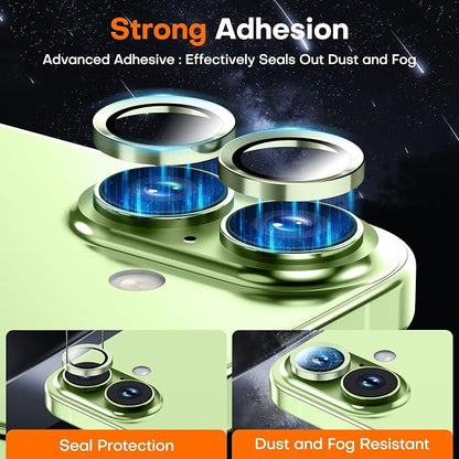 Camera Lens Protector for iPhone 17/16/16 Plus,Tempered Glass Metal Individual Camera Cover Screen[Anti-drop] Case Friendly- Sage
