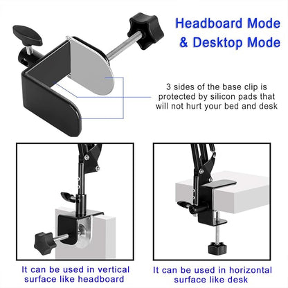 Tablet Stand Adjustable,Foldable Arm Stand for Bed,Aluminum Universal Flexible Tablet Holder with 360 Degree Rotation Compatible with iPad/iPhoneX/iPad Pro/N-Switch,or Other 4.5~12.9 Inches Devices