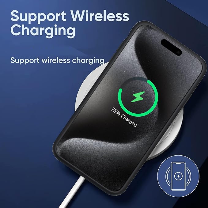 Battery Case for iPhone 15 Pro Max, 12000mAh High-Capacity Protective Rechargeable Extended Charger Cover Compatible with iPhone 15 Pro Max (6.7 inch) Wireless Charging Case Support Carplay - Black