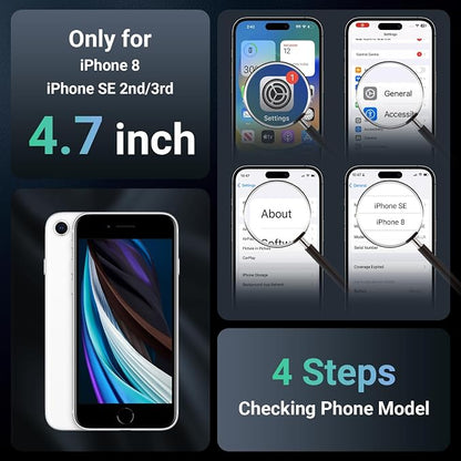 jaroco Magnetic for iPhone SE Case 3rd/2rd,iPhone 8/7 Case, [Compatible with MagSafe][Military Grade Drop Protection][Heavy Duty Protection][Non-Slip] 2-Layer Bumper Phone Case 4.7''-Black