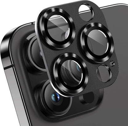 Korecase [2 Pack ] Camera Lens Protector for iPhone 15 Pro Max/iPhone 15 Pro Metal Tempered Glass Camera Cover Film, Rear Lens Case Friendly for iPhone 15Pro/ iPhone 15Pro Max,Black