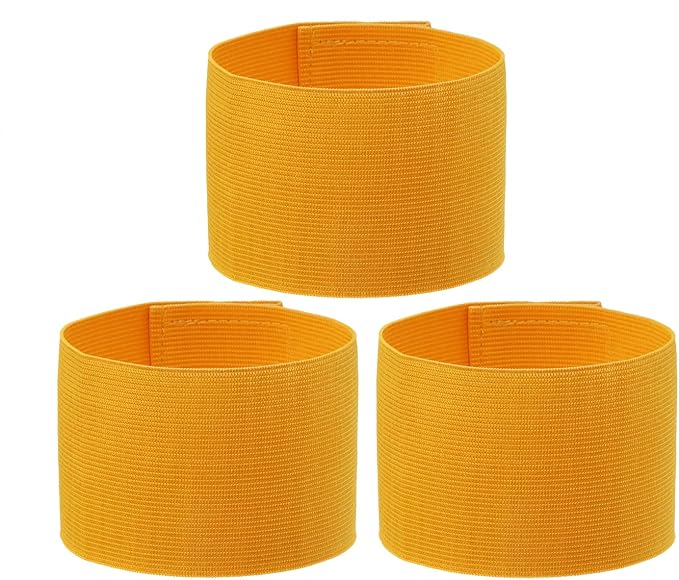 ONLYKXY 3PCS Captain Armbands 7x32.5CM/2.75x12.79inch Adjustable Leader Armband Team Sport Armband for Soccer Basketball Volleyball School Team Competition Coach Players Wrist Arm Bands