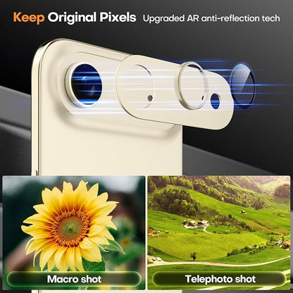 Jeluse Compatible with iPhone Air Camera Lens Protector, Strong Adhesion Full Coverage Metal Aluminum Alloy Ultra Clarity Tempered Glass Camera Screen Protector