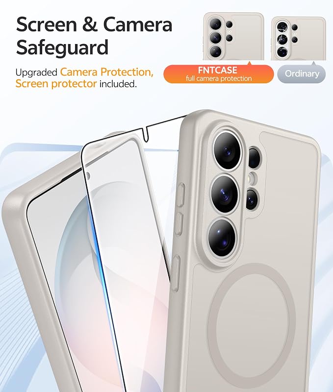 FNTCASE for Samsung Galaxy S26 Ultra Case, Compatible with Magsafe | Screen Protector, Full Camera Protection, Translucent Matte, 14FT Military Grade Drop Proof, Protective Phone Cover