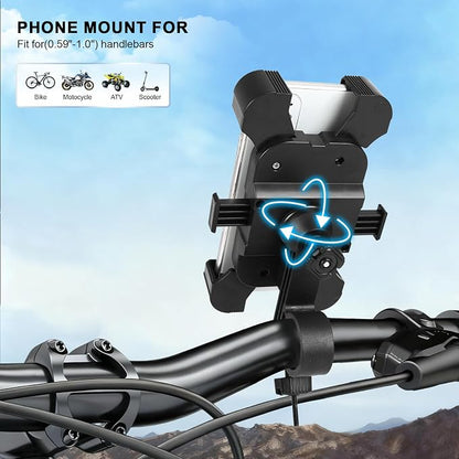 Bike Phone Mount Holder, Motorcycle Phone Mount, 3rd-Gen Anti Vibration for Scooter, E-Bicycle, Durable Phone Holder Handlebar[1s Release] Suitable for Smartphones 4.7-7.1",