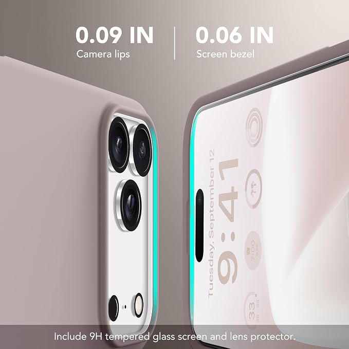 GONEZ Magnetic for iPhone 17 Pro Max Case, Compatible with MagSafe, [Screen Protector + Camera Lens Protector], Liquid Silicone Anti-Scratch Shockproof Protective Phone Case 6.9 inch, Light Taro
