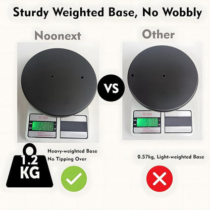 Noonext Black Toilet Paper Holder With Shelf, Freestanding Toilet Paper Holder Stand With Tray At The Top, Heavy Base No Tipping Over (Stainless Steel, Black)