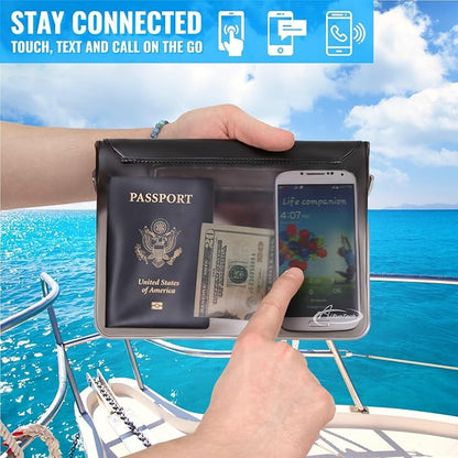 AiRunTech Waterproof Fanny Pack,Phone Pouch Dry Bag for Passport Wallet Purse,Floating Waterproof Bags for Travel Beach Swimming Kayaking Boating Cruise Accessories