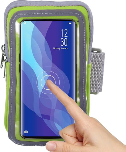 PATIKIL Phone Arm Bands for Running, Running Phone Holder Carrier Armband Cell Phone Holder for Runners, Green