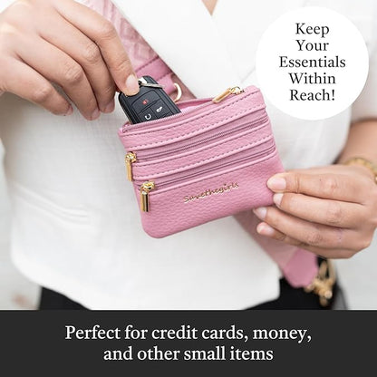 Save the Girls Original Clip and Go Phone Strap Pattern - Crossbody Phone Strap Chain with Zipper Wallet Pouch