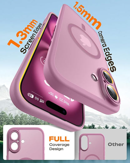 TOCOL for Phone 16 Case, Compatible with Magsafe Charger, Full Camera Protection, Drop Protection, Translucent Matte Phone Case for iPhone 16 6.1 inch (Lilac Purple)
