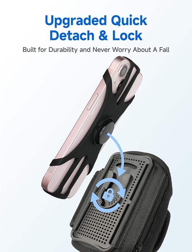 Running Armband Phone Holder with Earphone Bag 360° Rotatable Arm Band for Phone for Running Fits iPhone 16 Pro Max/15/14/13 and All 4.5-7" Phone, for iPhone Arm Band for Running Accessories Women Men