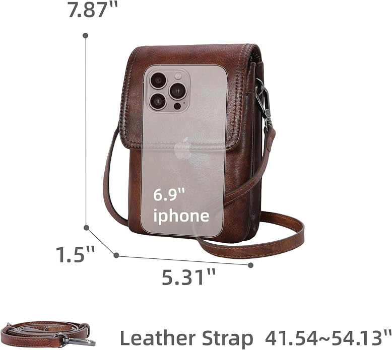 Iswee Leather Crossbody Bags for Women RFID Blocking Cell Phone Purse Small Anti-Theft Zippered with Card slots