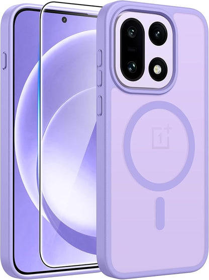 FNTCASE for Oneplus 15 Case: Magnetic Matte Translucent Frosted Slim Shockproof Cell Phone Cover | Durable Screen Protector | Military Grade Protection Drop Proof Protective Cases, 6.78 inches