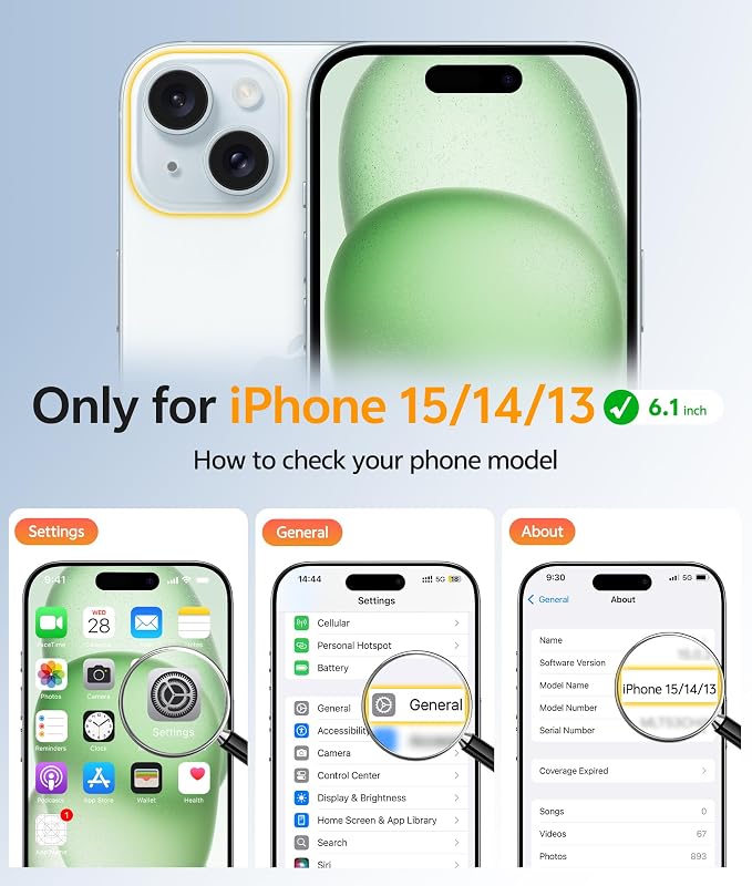 FNTCASE for iPhone 15 Case: for iPhone 14 Case & iPhone 13 Case [Compatible with Magsafe] Translucent Matte Cases with [Screen Protector] Military Grade Shockproof Protective Phone Cover - Light Moss
