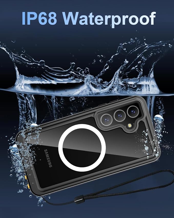 Oterkin Waterproof Case for Samsung Galaxy S25 Plus Case Compatible with MagSafe,Full Body Protective Rugged Galaxy S25 Plus Phone Case with Built-in HD Screen & Lens Protector [12FT Military] (Black)