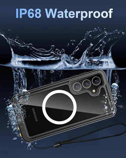 Oterkin Waterproof Case for Samsung Galaxy S25 Plus Case Compatible with MagSafe,Full Body Protective Rugged Galaxy S25 Plus Phone Case with Built-in HD Screen & Lens Protector [12FT Military] (Black)