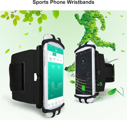 Running Armband 360°Rotatable for 4-6.7 Inch Mobile Phone, Rotatable Running Armband Cell Phone Holder for Running or Walking, Fits All 4-6.7 Inch Smartphones, Great for Hiking Biking Running(Black)