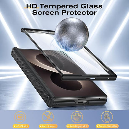 VEGO for Z Fold 8 Case with Screen Protector & Hinge Protection, Black | Galaxy Fold 8 Case with Rotatigng Kickstand & Slide Camera Cover Heavy Duty Drop Protection Rugged Phone Case