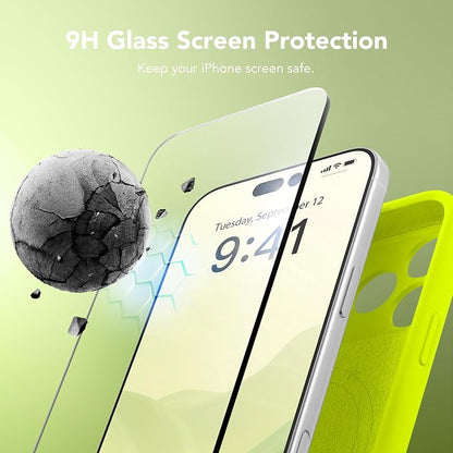 Magnetic for iPhone 17 Pro Max Case, Compatible with MagSafe, [Full Camera Protection][Screen Protector] Silicone Shockproof Protective Phone Case for iPhone 17 Pro Max, Fluorescent Green