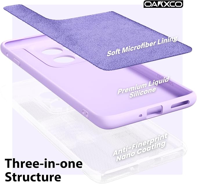 oakxco for Motorola Moto Edge 2025 Phone Case Liquid Silicone, Thin Slim Soft Rubber Gel TPU Plain Protective Simple Cover for Women Girl Cute, Matte Solid Color Aesthetic, Purple Lavender