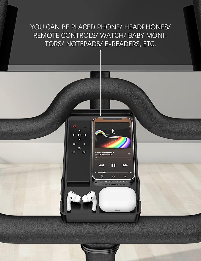 Phone Holder for Peloton Bike & Peloton Bike +, Peloton Bike Accessories, Built-in Anti-Slip Silicone mat Mount Tray, Peloton Phone Holder for iPhone, iPad - Easy Installation