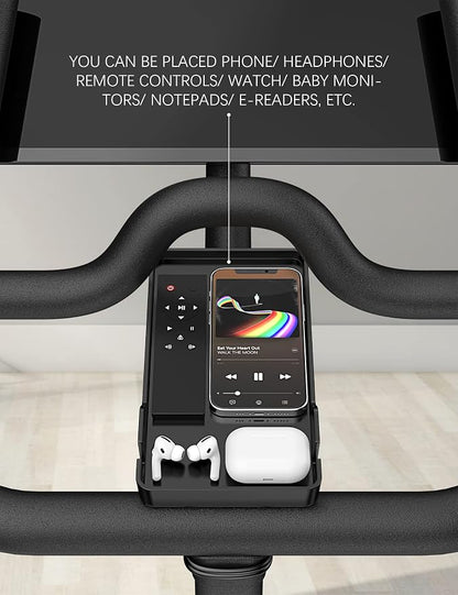 Phone Holder for Peloton Bike & Peloton Bike +, Peloton Bike Accessories, Built-in Anti-Slip Silicone mat Mount Tray, Peloton Phone Holder for iPhone, iPad - Easy Installation