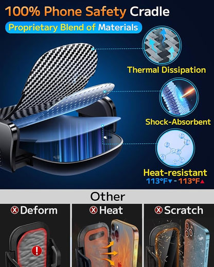 Qifutan Phone Holders for Your Car Cell Phone Mount for Car Mount Windshield Dashboard Air Vent Universal Hands Free Automobile Cell Phone Holder Fit for iPhone Smartphone Camera Mounts