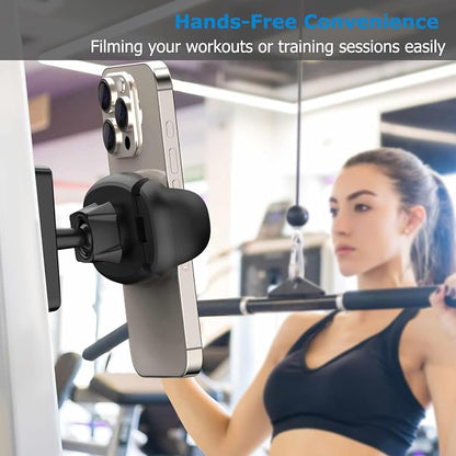 TONDA Gym Magnetic Phone Holder【Strong Magnets】 360 Adjustable Magnetic Phone Mount, Phone Tripod Holder Gym Accessories for Women Men Workout Essentials for 4-7" Smartphones