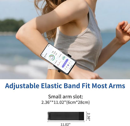 Wristband Phone Holder, No Screen Blocking, 360° Rotating Wrist Phone Mount, Memory Lock, Quick Release, for Android, iPhone 17/16/15/14/13 Pro Max/Pro/Mini/12/11/SE/Xs/XR/8 Plus, Fits 4–6.7" Phones