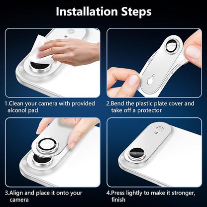for iPhone 17 Air Camera Lens Protector, [Military Grade Shatterproof] [Strong Adsorption] [Case Friendly] Full Coverage Metal Aluminum Alloy 9H Tempered Glass Camera Screen Cover, Slivery