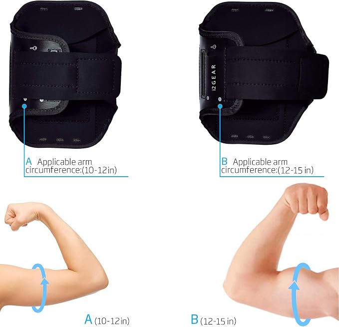 Cell Phone Armband Case for iPhone 15, 14, Pro with Adjustable Band & Key Holder for Running, Exercise and Recreation