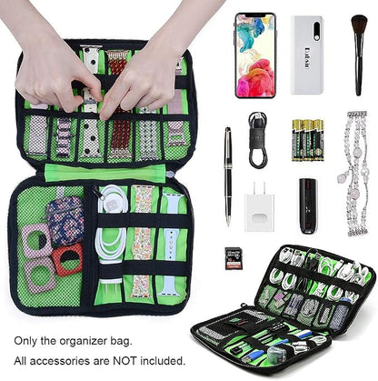 baozai Smart Watch Bands Organizer, Waterproof Portable Electronics Travel Accessories Organizer Bag for Watch Bands, Cable, Charger, Headset, SD Card, Pink