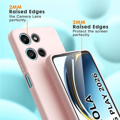for Motorola Moto G 2026/G Play 2026 Case, 2 Pack Tempered Glass Screen Protectors, Soft TPU Liquid Silicone Shockproof Gel Cover-Pink