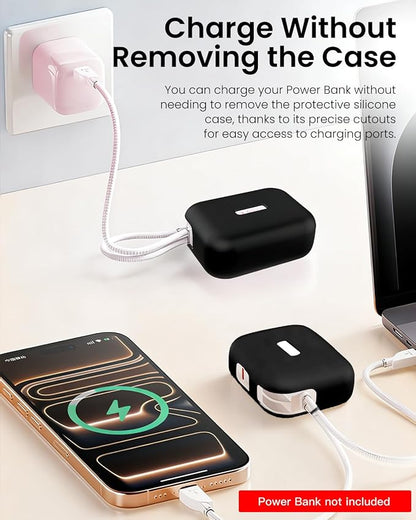 Silicone Case for TORRAS EasyGo Power Bank 45W 10000mAh,Full-Body Protective Cover for TORRAS Power Bank 45W,Precise Port Cutouts (Case Only) Black
