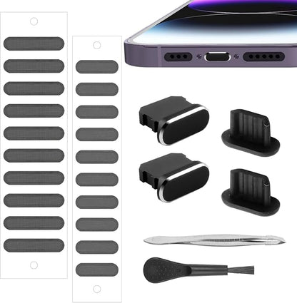 iPhone Dust Plug, iPhone Speaker Cover iPhone Charger Cover with iPhone Cleaning kit for Charging Port for iPhone 14 pro max/14 pro/14/13 pro max/13