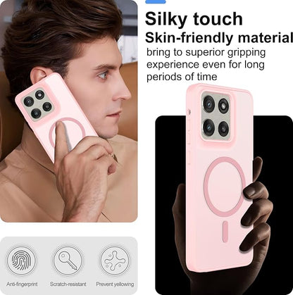 For Motorola Moto g Stylus 2025 Case [Compatible with Magsafe] Translucent Matte Magnetic Phone Case,Slim Thin Duty Shockproof Protection Cover with 2pc HD Screen Protector for Moto G Stylus 2025-Pink