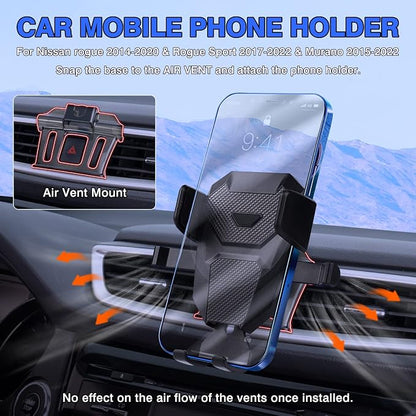 Karltys Compatible with Cell Phone Holder Nissan Rogue 2014-2020 (Not for Rogue Select) /Rogue Sport 2017-2023 /Murano 2015-2023 Car Mobile Phone Holder Dashboard Air Vent Mount Adjustable Stand