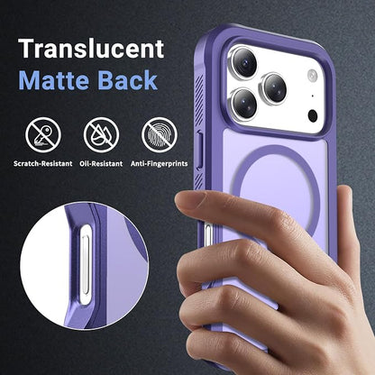 jaroco Magnetic for iPhone 17 Pro Case, [Compatible with MagSafe][Military Grade Drop Protection][Heavy Duty Protection][Non-Slip][Shockproof] 2-Layer Durable Bumper Phone Casee 6.3''-Dark Purple