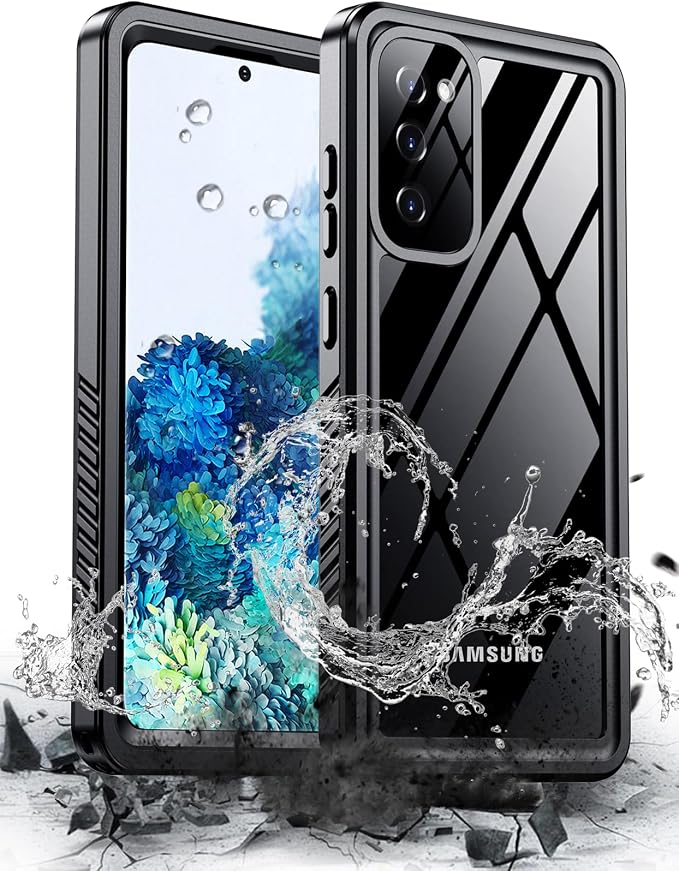 Hualele Galaxy S20 Case Waterproof, Built in Lens & Screen Protector Rugged Full Body Heavy Duty Protective Shockproof IP68 Underwater Case for Samsung Galaxy S20 Black