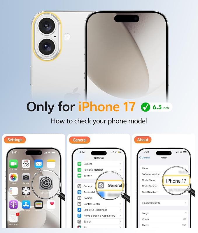 FNTCASE for iPhone 17 Case, Compatible with Magsafe, Glass Screen Protector | Full Camera Protection, Translucent Matte, 14FT Military Grade Drop Proof, Shockproof Protective Phone Cover, Off White