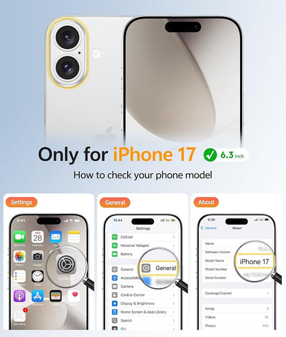 FNTCASE for iPhone 17 Case, Compatible with Magsafe, Glass Screen Protector | Full Camera Protection, Translucent Matte, 14FT Military Grade Drop Proof, Shockproof Protective Phone Cover, Off White